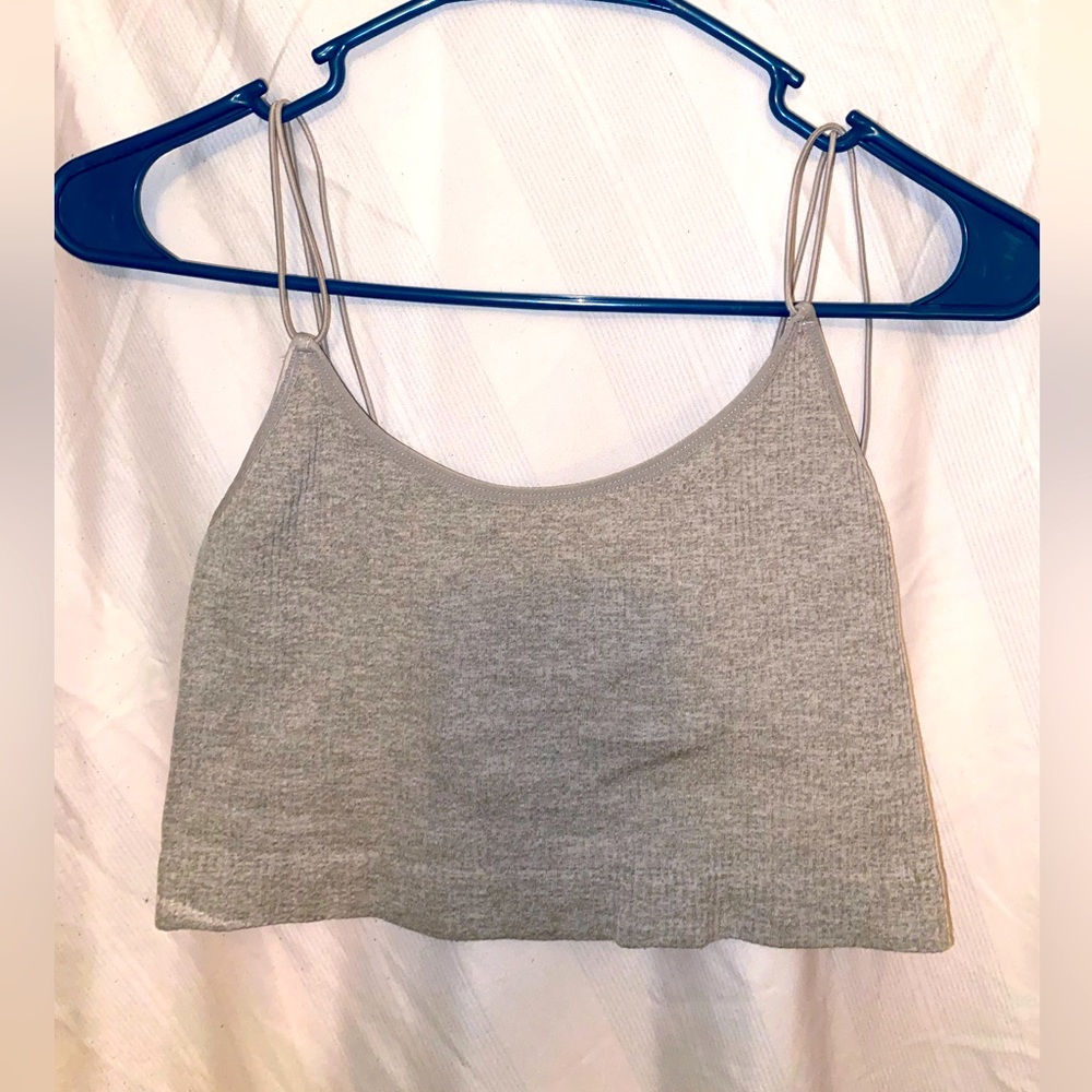 Forever 21 Grey Ribbed Crop Top